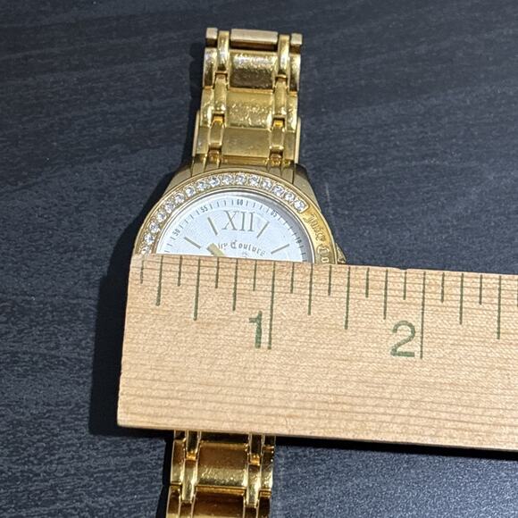 Vintage Juicy Couture Gold Tone Ladies Watch Crystal Rhinestones NEW BATTERY